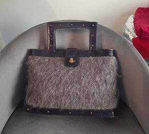 Authentic Vintage Anna Sui Fuzzy Bag Purple